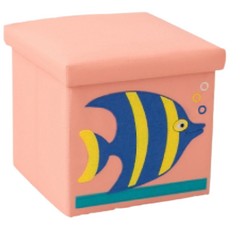 원더파파 접이식 자수 캐릭터 다용도 정리함, 물고기 살구, 1개