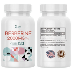 베르베린 보충제 - 1회 2000mg 흡수성 영양강력 - 글루텐 프리 Non-GMO, 3개, 120회분