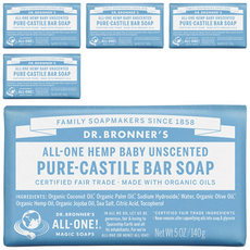닥터브로너스 베이비 마일드 퓨어 캐스틸 바 솝 무향, 140g, 5개