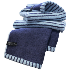 송월타올 스트라이프 줄무늬 수건 220g 570GSM, 5개, 스카이블루