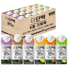 빙그레 더단백 드링크 프로틴음료 6종 혼합(초코 카라멜 커피 바나나 밀크티 멜론) 총 18개, 250ml 18개입, 1개, 250ml