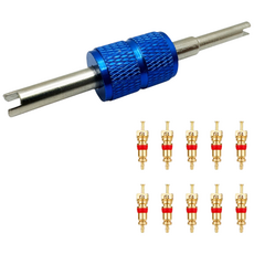 에이치 스토리 자동차 밸브코어 10p + 2in1 전용 드라이버 수리 세트, 블루, 1세트