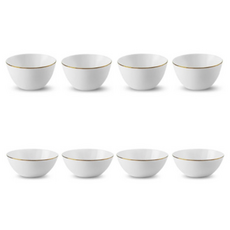 [한국도자기] 골드 원형 공기 대접 8p, 원형공기4p+원형대접4p