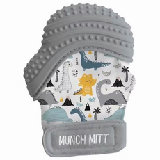 말라키키즈 손 장갑 실리콘 치발기(공룡) BPA-FREE 습진 방지 신생아 선물, 1개