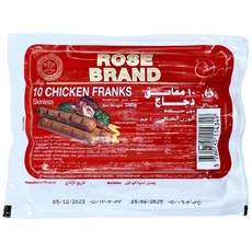 Halal Danish Rose Chicken Sausage Frank 할랄 덴마크 로즈 치킨 소시지 프랭크, 340g, 4개