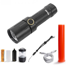 [하이쇼핑] 세븐라이트프로 LED 후레쉬 캠핑 해루질 랜턴 손전등 낚시 충전 줌 라이트, 1개, 혼합색상