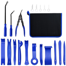 바벨롭 자동차 장비 프리미엄 플라스틱 리무버 헤라 19종 세트 차량용 내장재 리무버 전용파우치 포함, 1개, 블루+블랙