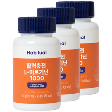 와이즐리 활력충전 L-아르기닌, 3개, 120정