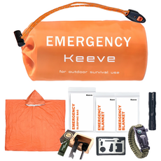 KEEVE 휴대용 재난가방 생존키트 응급 침낭 은박담요 8종세트, 1세트