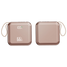 66w 고속충전 보조배터리 30000mAh 대용량 초고속 충전 초경량 디지털 디스플레이 내장 케이블, 샴페인
