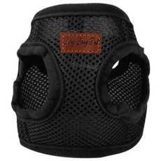 DING DONG PET 寵物基本款散步胸背帶, 黑色