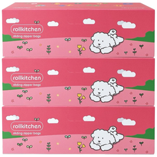 롤키친 슬라이딩 지퍼백 중형 60매(20매x3개), 3개, 20개입, 중(M)