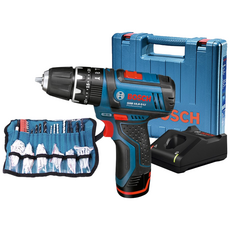 보쉬 충전 해머드릴 GSB 10.8-2 LI + 배터리 + 충전기 + 소재 100p + 케이스, 1세트
