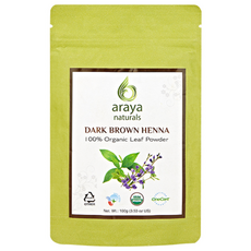 아라야 USDA 유기농 인증 천연 내추럴 퀸즈 헤나, 1개, 다크브라운