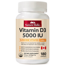 네이처홀릭 캐나다 비타민D 5000 IU 1병 180캡슐 6개월분, 180정, 1개