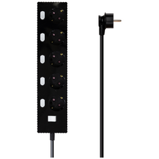 파워존 자동소화 4000W 고용량 웨이브 개별스위치 과부하차단 5구 멀티탭 50cm 1.5m 3m 5m 7m, 자동소화 개별스위치 5구 5m 블랙, 1개
