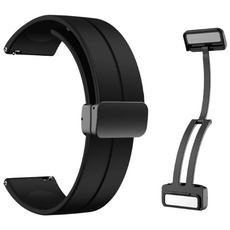 갤럭시 워치3/4 호환 디버클 스포츠 스트랩 D버클 실리콘 스트랩 22MM, 블랙