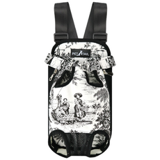 펫테일 애견 강아지 앞가방 슬링백 포대기 프론트백, 4. 화이트 프린트 + 어깨보호용패드 1쌍(2개), 1개