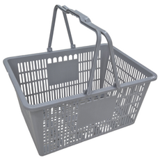 [나코] 플라스틱 쇼핑바구니 손잡이 편의점 마트 시장 쇼핑 매장 장바구니, 특대(회색), 1개