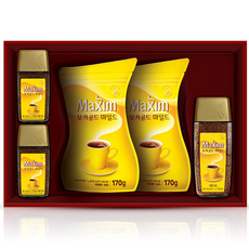 Maxim 麥心 咖啡禮盒組 30號, 溫和摩卡咖啡(金色) 100g+溫和摩卡咖啡(金色) 170g 2入+溫和摩卡咖啡(金色)50g 2入, 1組