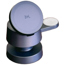 삼플라 3in1 고속 무선 충전기 맥세이프 거치대 무드등 갤럭시워치 애플워치 스마트 워치 에어팟 애플 삼성 이어폰 버즈 충전 핸드폰 아이폰 보조배터리 미니 여행용 접이식 다용도, 1개, Iron Gray