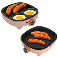 논스틱코팅 컴팩트한 미니 브런치그릴&싱글 미니 전기그릴 택1, 브런치 미니 전기그릴(KTY-1000BFG), 1개