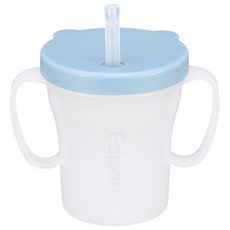 에디슨 베이비 흘림방지 빨대컵, 블루, 1개