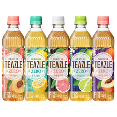 티즐 제로 5종 모음(유자그린티/라임민트/블랙자몽티/피치우롱티/피치얼그레이) 총, 500ml, 20개