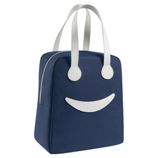 허블리 해피 스마일 피크닉 보냉가방 도시락 보온 방수 런치백, 네이비