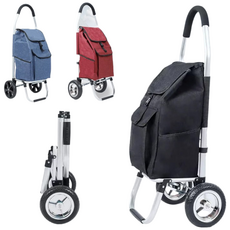 알라미늄 마트장바구니 장보기카트 접이식손수레 폴딩쇼핑카트 바퀴달린 장바구니, 블루, 1개