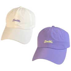 1+1 런디스포츠 물놀이 운동 방수 속건성 스포츠 모자 Seattle, 아이보리+바이올렛