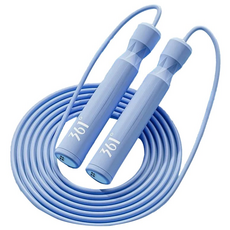 초경량 휴대용 줄넘기 베어링 실내 운동 다이어트 꼬임방지 고내구성 PVC, 1개, 블루