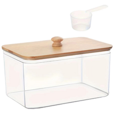 Wonine 方形洗衣粉收納盒 L + 量匙組合, 透明, 1套
