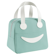 허블리 해피 스마일 피크닉 보냉가방 도시락 보온 방수 런치백, 민트
