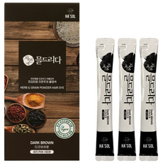 헤솔 물염색 흰머리 새치염색 저자극염색약 3회분, 다크브라운, 1개
