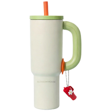 블라썸 스텐 304 보온 보냉 대용량 손잡이 텀블러 (+키링 포함), 시트러스 그린, 1개, 1.2L