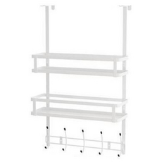 兩用門後掛勾置物架 61.5 x 38 x 10 cm, 白色, 1個