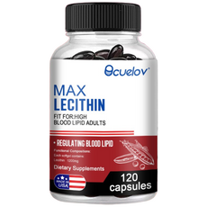 레시틴 보충제 - 콜레스테롤 심혈관 및 심장 건강을 돕고 손상된 세포막을 복구하며 노화를 지연시킵니다., 60정, 1개