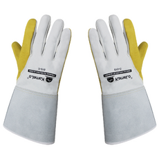 KameLo 氬焊作業皮革手套 815-G, 1個, 黃色 + 灰色