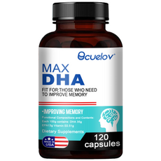 기억력 및 두뇌 부스터 - 집중력 기억력 명확성 - 청소년 및 성인 기억력 향상 Ice Sea Fish Oil 비신경산 DHA 두뇌 보충제, 1개, 60정