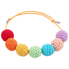 하니펫 반려동물 예쁜 목걸이 뜨게볼목걸이, 1개, 무지개