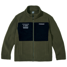 험머 H2 남성 그래픽 로고 보아 플리스 본딩 집업 자켓 카키