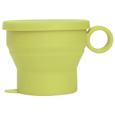 더하리 국산 실리콘 접이식 컵 캠핑 등산 머그컵(뚜껑포함), 1개, 그린