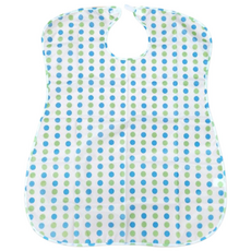 세븐 도트무늬 방수 턱받이 노인 요양원 식사 앞치마 벨크로타입, 1개, 블루