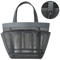 페어모리 물빠지는 고급 메쉬 다용도 샤워 목욕 수영 망사 가방, 그레이