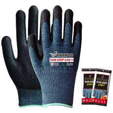 한우 썬그립 라이트플러스 겨울용 작업장갑 NBR 스마트터치 방한장갑 따뜻한 극세사재질, 3개