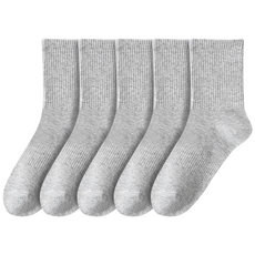 유니미스 남성 국산 면100 스포츠 무지 중목양말 5켤레, 5개, 그레이