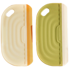 팩플 다용도 미니 걸이형 물결 스퀴지 주방 화장실 물기제거기, 혼합 (베이지+그린), 1세트