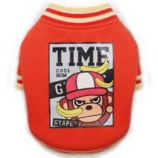 印花棒球外套造型寵物衣, 橘子