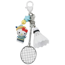 블랙번 키티 스포츠 라켓 키링 열쇠고리, 배드민턴, 1개